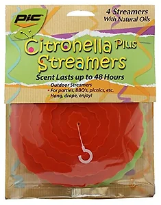 Pic PEPCOCPS4 - Citronella Streamers for Pest-Free Outdoor Fun - 4 Pack