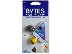 Bulk Buys EC326 - Emoticon Cable Protectors - 2 Pack for Universal Use