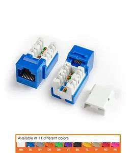 Hyperline HY-CAT5-JACKPACK-BL-25 - Premium Blue RJ-45 Connector Module 8P8C 90° Termination
