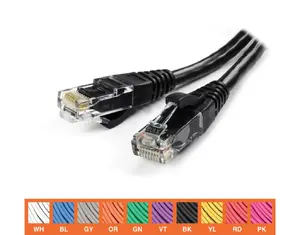 Hyperline HY-PATCHCORD-C5E-25F-BK - 25FT Cat5e UTP RJ45 Ethernet Cable - Black