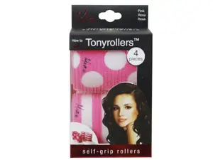 Bulk Buys KA594 - Mia Beauty Self-Grip Hair Rollers - 4 Pack