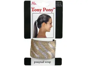 Bulk Buys KA652 - Tony Pony Metallic Zebra Ponytail Wrap - Stylish Hair Accessory