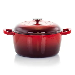 Megachef MG-CR25AR - 5 Quart Red Enameled Cast Iron Casserole