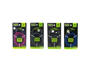 Bulk Buys EN645 - Gadget Gear 2.0 Amp Rapid Charge Right Angle Micro USB Cable