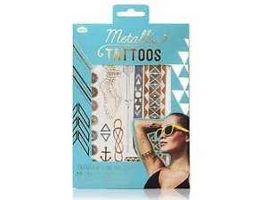 Bulk Buys CA454 - Gold and Rose Gold Metallic Tattoo Set for Festivals