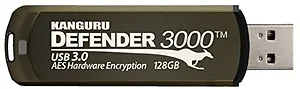Kanguru 1P3182 - Defender3000 FIPS 140-2 Certified Level 3, SuperSpeed USB 3.0 Secure Flash Drive, 128G - FIPS 140-2 Level 3 Certified, AES 256-Bit Hardware Encrypted, SuperSpeed USB 3...