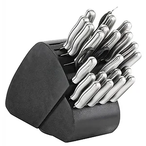 Home Locomotion 10017485 - 34-Piece Kitchen Knife Set with Steel Handles and Block