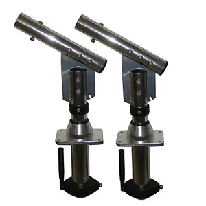 Lees Tackle SW9300 - Lee's Sidewinder Bolt-In Outrigger Mounts, Lay-Down Version - Silver(Pair)