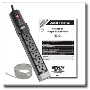Tripp Lite TLP806TEL - Surge Protector Power Strip 120V 8 Outlet RJ11 6' Cord 2160 Joule - 8 x NEMA 5-15R - 1800 VA - 2160 J - 120 V AC Input