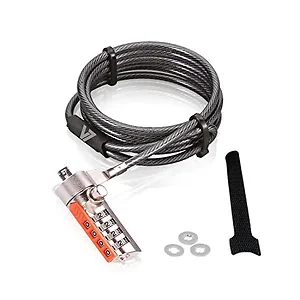 V7 RB9509 - Resettable Combo Lock Security Cable - 6.56 ft