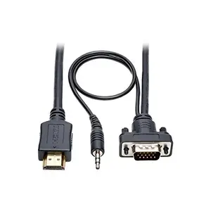 Tripp Lite P566-006-VGA-A - HDMI to VGA Adapter Converter Cable Active + 3.5mm M-M 1080p 6ft 6' - HDMI-Mini-phone-VGA for Monitor, Projector, TV, Speaker, Blu-ray Player, PC, Audio-Video Device - 5...