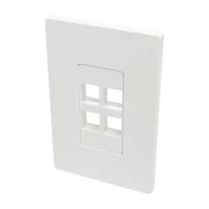 Tripp Lite N080104 - Single-Gang 4-Port Wall Plate Keystone Cat5-6 USB HDMI Dport RCA - 4 x Total Number of Socket(s) - 1-gang - White - Polycarbonate