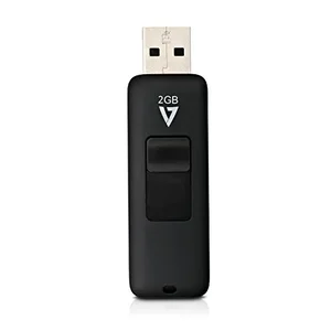 V7 VF22GAR-3N - 2GB USB Flash Drive - Retractable Connector - Black