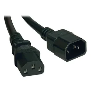 Tripp Lite P005003 - 3ft Power Cord Extension Cable C14 to C13 Heavy Duty 15A 14AWG 3' - 250 V AC Voltage Rating - 15 A Current Rating - Black