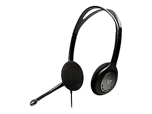 V7 8X0013 - Wired Stereo Headset with Microphone - Black