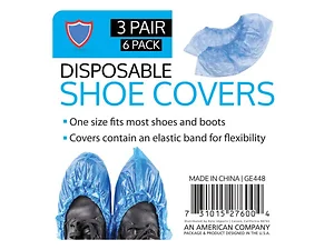 Bulk Buys GE448 - 6 Pack Disposable Shoe Covers – Protect Floors and Shoes