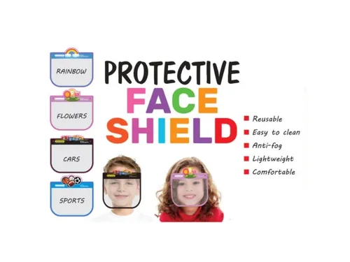 Bulk Buys MO116 - Children's Fun Face Shield - 4 Assorted Designs