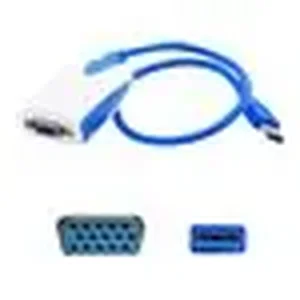 Addon USB32VGA - 20.00CM (8.00IN) USB 3.0 (A) MALE TO VGA FEMALE BLUE USB VIDEO ADAPTER