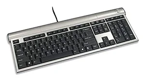 Acecad KB-5000SH - 104-Key USB Silver Keyboard with Dual USB Ports
