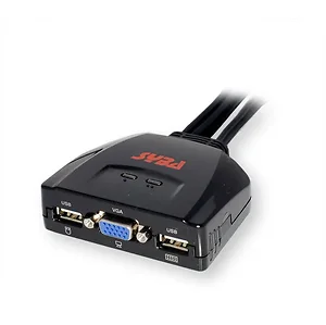 Sybausa SY-KVM20051 - SYBA 2-Port USB KVM Switch with Built-in Cables