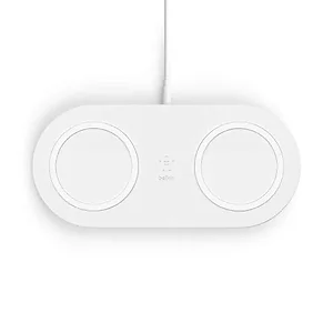 Belkin WIZ002TTWH - Dual Wireless Charging Pad, 10W with Power Supply - White