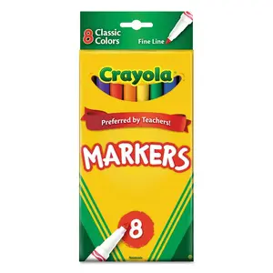 Crayola CYO 587712 - Broad Tip Classic Markers - Broad Marker Point - Conical Marker Point Style - Assorted, Orange, Yellow, Green, Blue, Violet, Brown, Black, Gray, Flamingo Pink, Blue Water Based Ink - 12 / Set
