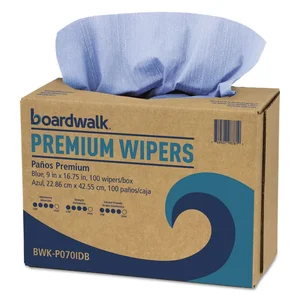 Boardwalk Cleaning Co. BWK-P070IDB - Hydrospun Blue Wipes - 9 x 16.75 Inches, 100 Wipes/Box