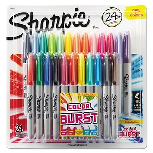 Sanford 30665PP - Sharpie Fine Tip Permanent Markers, Black, 5-Pack