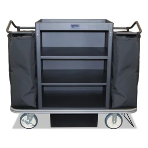 Royal Basket Trucks L55-KKX-M3C-2NN - Standard Black Housekeeping Cart with 00 lb Capacity