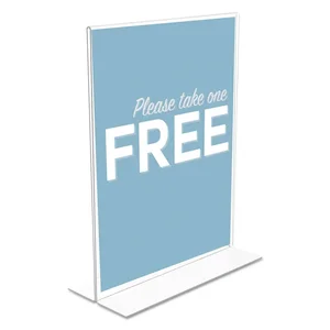 Deflecto DEF 69201 - Classic Image Double-Sided Sign Holder - 1 Each - 8.5 Width x 11 Height - Rectangular Shape - Self-standing, Bottom Loading - Plastic - Clear