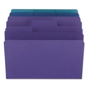 Smead Manufacturing Co. SMD 11989 - Smead SuperTab 1/3 Tab Cut Letter Recycled Top Tab File Folder - 8 1/2 x 11 - 3/4 Expansion - Top Tab Location - Assorted Position Tab Position - 2 Divider(s) - Paper - Teal, Purple, Navy - 10% Recycled - 3 / Pack
