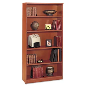 Bush Industries WC72414 - Natural Cherry Open Double Bookcase with 5 Shelves