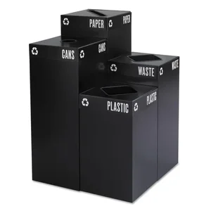 Safco Products 2989BL - Black Square Lid for Recycling Bin - 15.25" x 15.25"