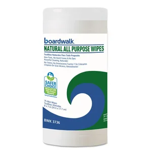 Boardwalk Cleaning Co. BWK4736 - Natural Unscented All Purpose Wipes, 75 Wipes/Canister