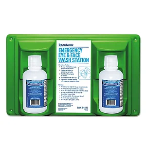 Boardwalk Cleaning Co. 54842 - Emergency Eyewash Station with 2 x 16 Oz Bottles