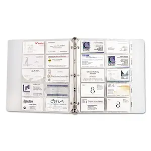 C-line CLI 61117 - Business Card Holder Pages with Index Tabs for Ring Binders, Poly - 5-Tab Set, Holds 20 Cards/Page, 3-Hole Punched, 11 x 8-1/2, 5/PK, 61117