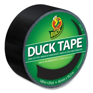 Shurtech DUC 1265013RL - Duck Brand Brand Color Duct Tape - 20 yd Length x 1.88 Width - 1 / Roll - Black
