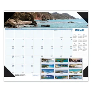 House Of Doolittle 1786 - Coastline Monthly Desk Pad Calendar 2021 - Recycled