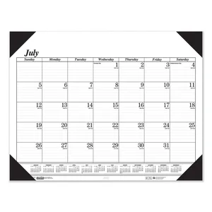 House Of Doolittle 125-02 - 14-Month Academic Desk Pad Calendar - Black Cover