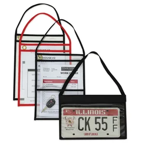 C-line CLI 41924 - Hanging Strap Shop Ticket Holder - Support 9 x 12 Media - 15 / Box - Red, Clear