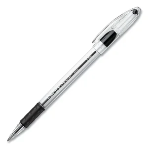 Pentel PEN BK90ASW2 - R.S.V.P. Ballpoint Stick Pens - Fine Pen Point - Refillable - Black - Clear Barrel - Stainless Steel Tip - 24 / Pack