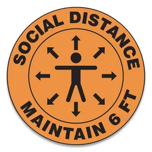 Accuform MFS423ESP - Social Distancing Floor Sign - 17" Red Circle