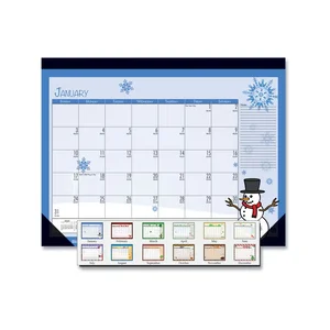House Of Doolittle HOD 1395 - Seasonal Holiday Academic Desk Pad - Academic - Julian Dates - Monthly - 1 Year - July 2021 till June 2022 - 1 Month Single Page Layout - Desk Pad - Black - Leatherette - 17 Height x 22 Width - Refillable, Recyclable, Notes Area, Holiday Listing, Reference Calendar - 1 Each