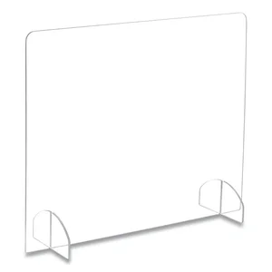 Safco Products SAF 7502CL - Safco Portable Freestanding Acrylic Sneeze Guard - 29.5 Width x 8 Depth x 23.5 Height - 1 Each - Clear, Transparent - Acrylic