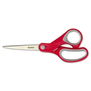 3m MMM 1427 - Scotch Multipurpose Scissors - 7 Overall Length - Straight-left/right - Stainless Steel - Red, Silver - 1 Each