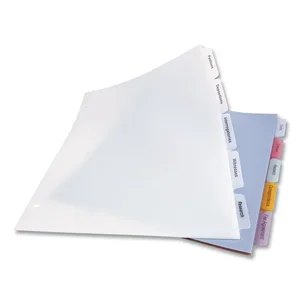 Avery Dennison AVE 12450 - Avery® Index Maker Index Divider - 40 x Divider(s) - 8 - 8 Tab(s)/Set - 8.5 Divider Width x 11 Divider Length - 3 Hole Punched - Translucent Plastic Divider - Frosted Clear Plastic Tab(s) - 1