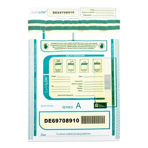 Controltek CNK 585089 - SafeLOK Tamper-Evident Deposit Bags - 9 Width x 12 Length - White - 100/Pack - Deposit, Cash, Note, Bill