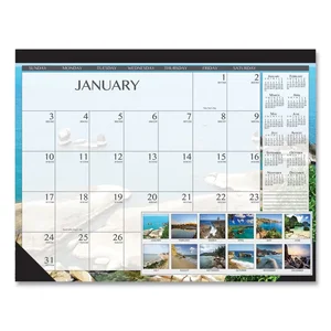 House Of Doolittle 1386 - Earthscapes Seascape Desk Pad Calendar 2024