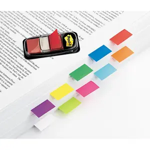 3m MMM 680WE2 - Post-it® Flags - 2 Dispensers - 100 - 1 x 1.75 - Rectangle - Unruled - White - Removable, Self-adhesive - 100 / Pack