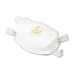 3m MMM 8233 - N100 Particulate Respirator - Lightweight, Disposable, Exhalation Valve, Comfortable, Durable, Adjustable Head Strap, Respirator Filter, Adjustable Nose Clip - Particulate Protection - Foam Face Seal - White - 1 / Each